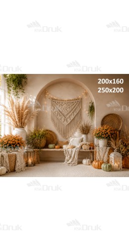 Tło fotograficzne „Jesienna aranżacja boho z makramą” | J_270